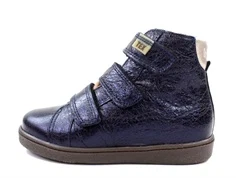 Bisgaard vintersneaker midnight metallic med velcro og TEX